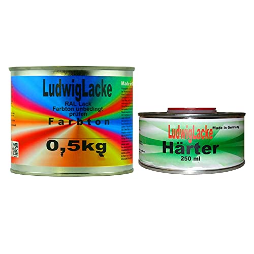 Ludwiglacke RAL 9003 Signalweiß Acryllack 0,75 kg glänzend mit Härter RAL Töne