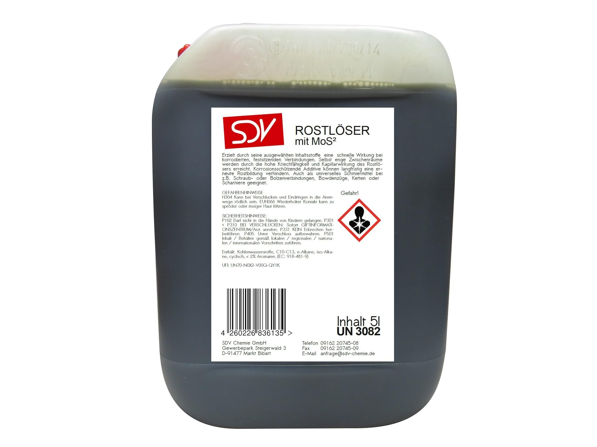 SDV Chemie Rostlöser 1x 5 Liter mit MoS² WD Kriechöl 40 Rost Löser 5l