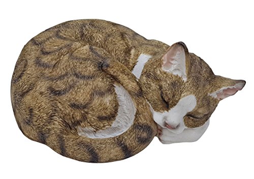 Fachhandel Plus Dekofigur Katze Coco eingerollt schlafend lebensechte Deko In- und Outdoor Tierfigur detailgetreu