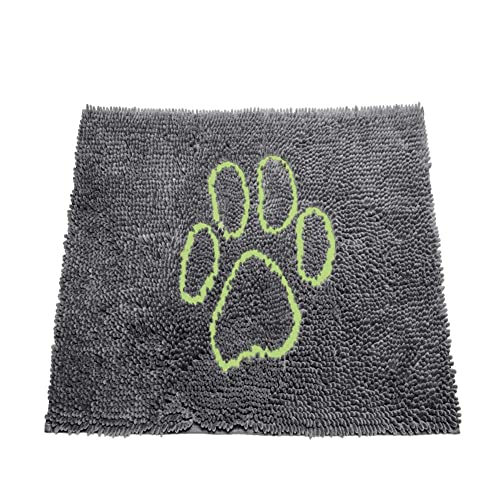 Dog Gone Smart Dirty Dog Fußmatte, Mikrofaser, super saugfähig, maschinenwaschbar mit Rutschfester Unterseite, groß, kühles Grau