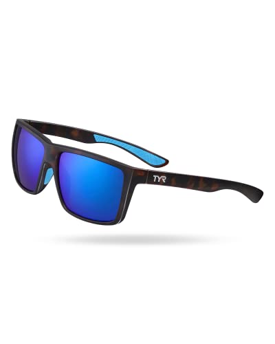 TYR Men's Ventura Sport HTS Sunglasses Polarized Rectangular, Blue/Tortoise, One Size
