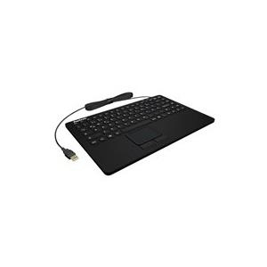 Keysonic KSK-5230IN (CH) USB-Tastatur Schweiz, QWERTZ, Windows® Schwarz Silikonmembran, Wasserdicht (IPX7), Integriertes Touchpad, Maustasten