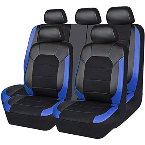ANROI Kompatibel für Dodge Durango, Auto Sitzauflage Sitzbezüge Sitzschoner Leder Sitzkissen 9-teilig, Belüftet und Komfortabel,Blue