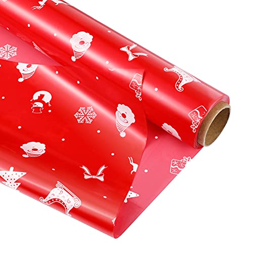 SOIMISS Zellophan-korbverpackung Weihnachtsbaum-muster-geschenkverpackung Geschenkkorb in Zellophanfolie Weihnachtsverpackung Klaren Zellophan Wrap Rolle Weihnachten Weihnachtsschneemann