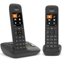 Gigaset C575A Duo - Schnurlostelefon - Anrufbeantworter mit Rufnummernanzeige - ECO DECTGAP - Schwarz (L36852-H2927-B101)