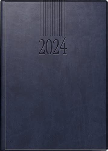 Rido Buchkalender Roma 1 14,2x20cm 1 Tag/Seite Kunstleder blau 2024