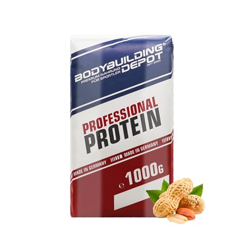 Bodybuilding Depot® Professional Mehrkomponenten Protein Pulver, 89% Proteingehalt, hohe biologische Wertigkeit, 1kg (Erdnuss)