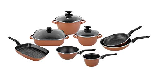 Magefesa Copper Kochtopf-Set, 8-teilig, komplett aus Stahl