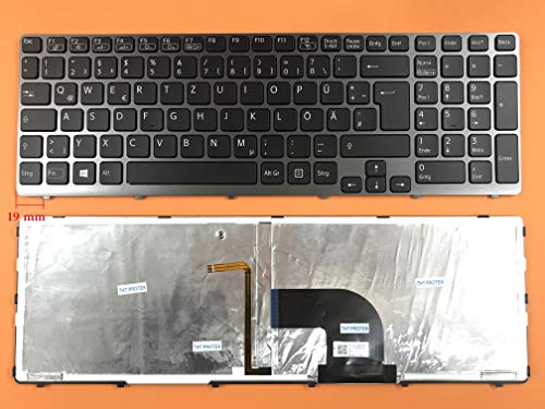 DEUTSCHE - Tastatur mit grau Rahmen Beleuchtung Version 1 für Sony Vaio SVE1513