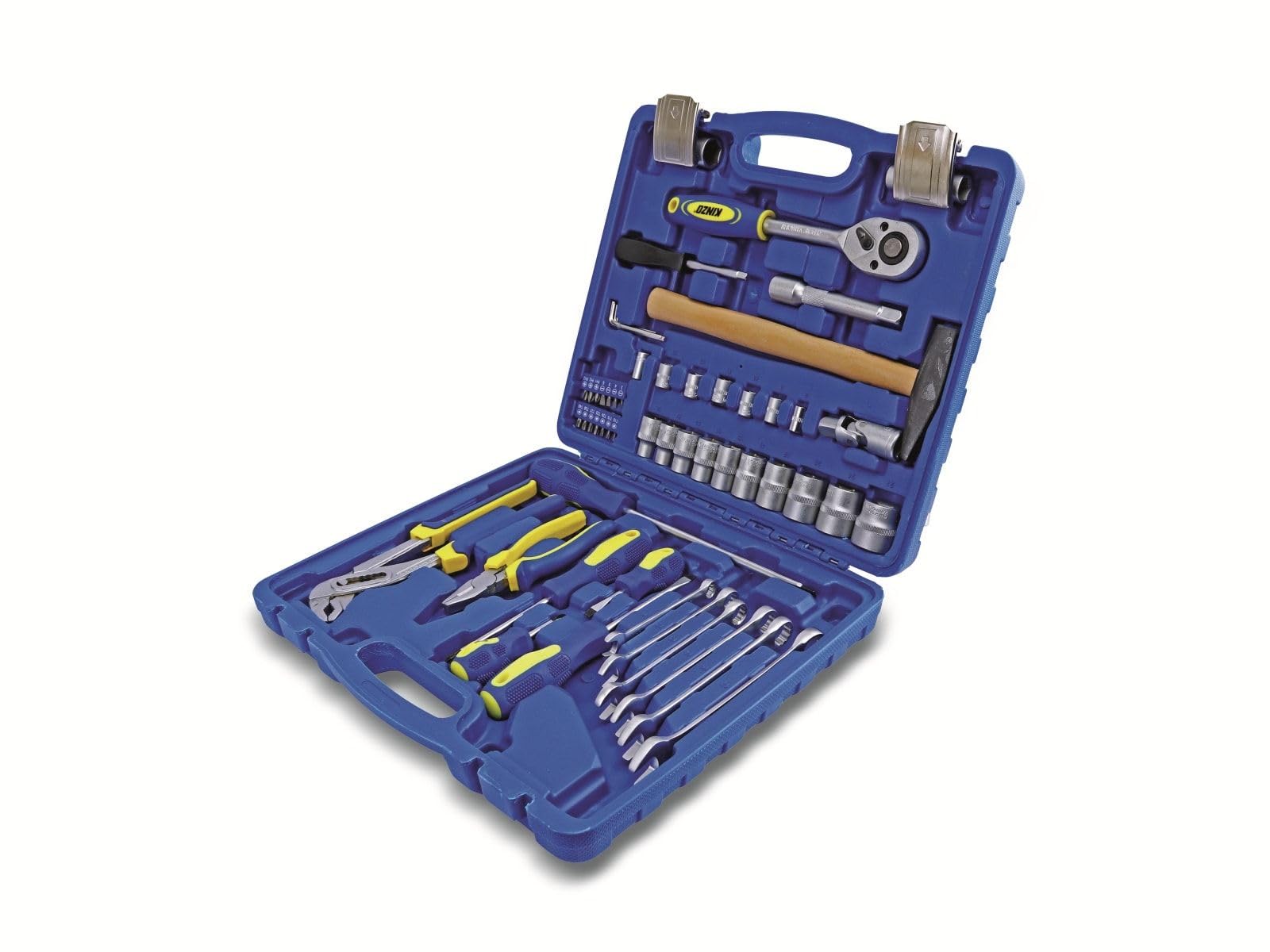 Kinzo Werkzeugsatz im Koffer - Handwerkzeuge - Basiswerkzeuge - 56-teilig