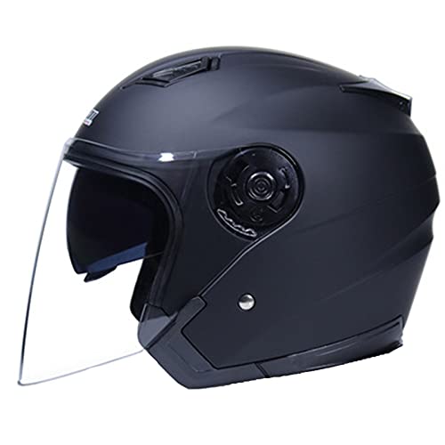 Motorradhelm Offenes Jethelm,Mode Halboffener Helm mit Doppelvisier,ECE Zertifiziert Bestehen Sie den Kollisionstest Erwachsene Unisex Motorrad Roller Helm A,XXL=(61~62CM)