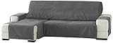 Eysa Zoco Nicht elastisch Sofa überwurf Chaise Longue Links, frontalsicht, Chenille, Grau, 29 x 9 x 37 cm, F3331926I