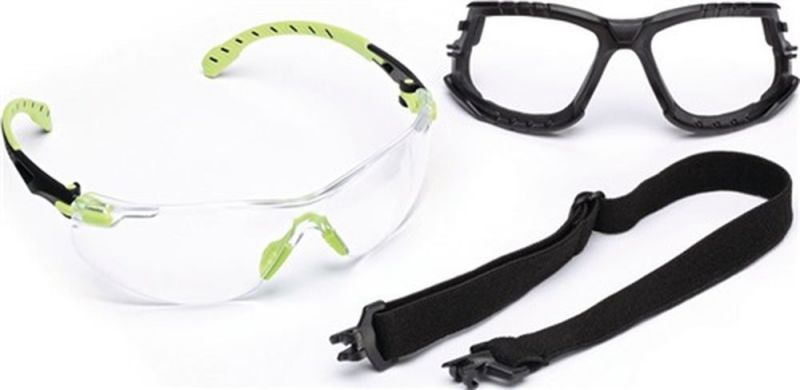 3M Solus Safety Glasses, Blau/Schwarz frame, Scotchgard Anti-Fog, Clear Lens, S1101SGAFKT-EU