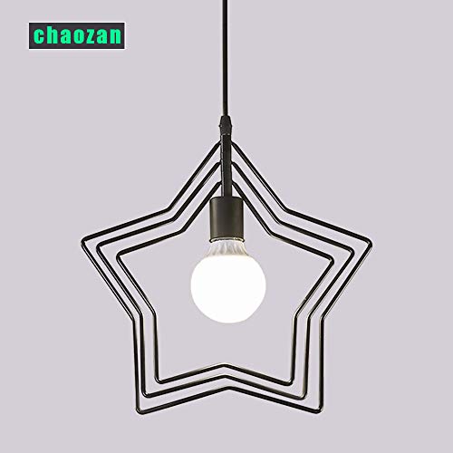 [Chaozan]Metall-Korb Hängeleuchte E27 Deckenleuchte Leuchte Pendelleuchte Hängeleuchte, Metall, E27, 60 W, geometrische Hängelampen Schwarz, Maximum ø 32 cm x 32 cm