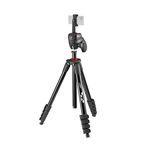 JOBY PodZilla Medium Kit Flexible Tripod with Included Ball Head and GripTight 360 Phone Mount, for Mobile and Compact Mirrorless Cameras or Devices up to 1kg (2.2lbs), Yellow, JB01770-BWW