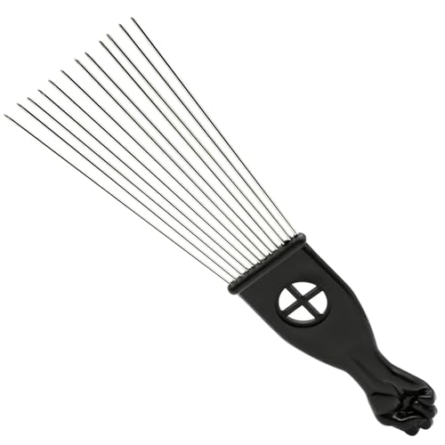1 Stück Afro-Gabelkamm aus Edelstahl mit breiten Zähnen, Friseurbürste, Metallstifte, Haar-Styling-Werkzeuge, Einsatz for lockiges Haar (Size : Size L)