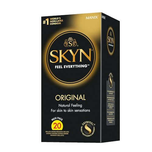 SKYN Original Kondome (20 Stück) | Skynfeel Latexfreie Kondome für Männer, Gefühlsecht Hauchzart, Kondome 53mm Breite