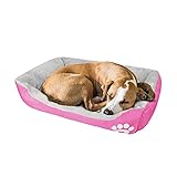 wuuhoo® I Hundebett Lucky 70cm I Flauschiges und gemütliches Hundesofa I für kleine und mittelgroße Hunde I Haustierbett Waschmaschinen geeignet rosa