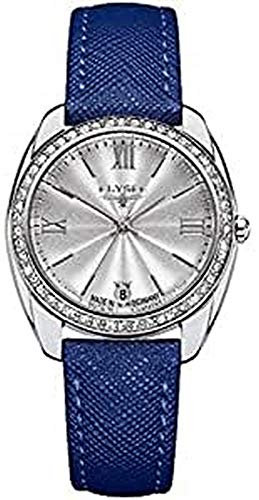 Elysee Unisex Erwachsene Analog Quarz Uhr mit Leder Armband 28600BLUE