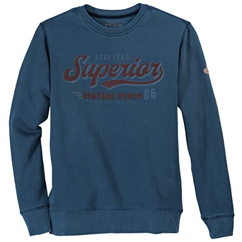 Redfield Übergrößen Sweatshirt blau Print Superior, Größe:3XL