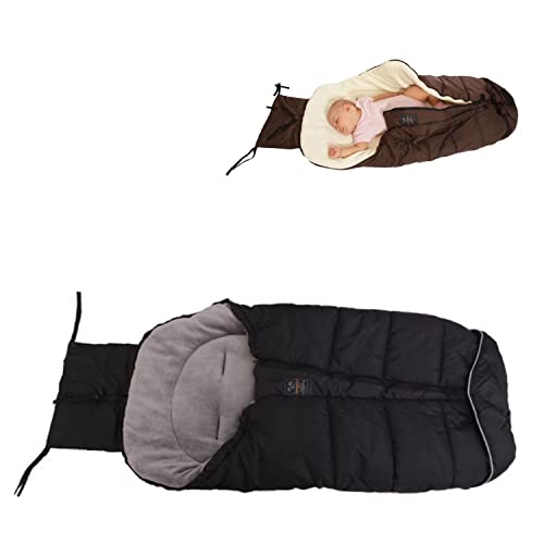 Fußsack Fluffy, Universalgröße, Kinderwagen, wasserdicht, mit Reißverschluss schwarz