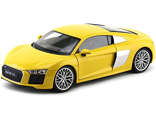 Audi R8 V10, gelb 2016 Maßstab: 1:18 - Metall / Kunststoff - Fertigmodell Welly