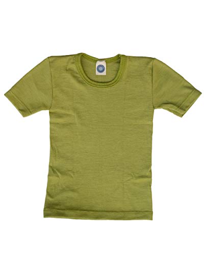 Cosilana, Kinder Unterhemd/T-Shirt, 70% Wolle und 30% Seide (152, Grün)