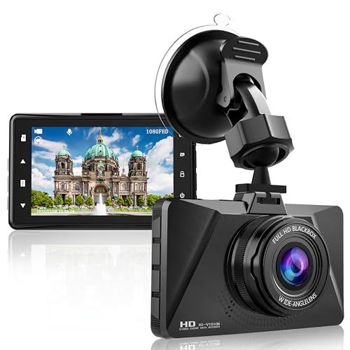 CHORTAU Dashcam Auto, Dash cam 1080P Full HD Auto Kamera DVR Dashboard Kamera Autofahren Videorecorder, IR Nachtsicht, 170° Weitwinkel mit Schleifenaufzeichnung, Parküberwachung, G-Sensor