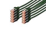 DIGITUS LAN Kabel Cat 6 - 1m - 10 Stück - RJ45 Netzwerkkabel - S/FTP Geschirmt - Kompatibel zu Cat 6A & Cat 7 - Grün