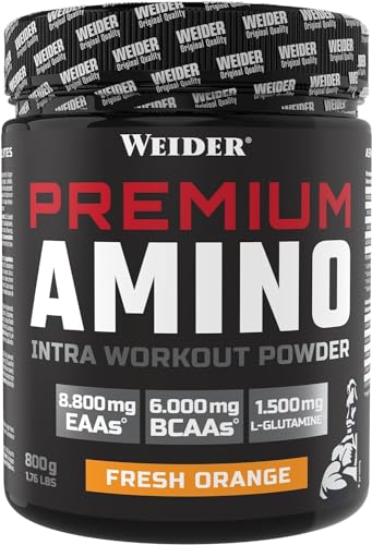 Weider Premium Amino Intra Workout mit EAA/ BCAA, Fresh Orange, Fitness & Bodybuilding, 800g