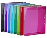 Exacompta 59670E Packung (mit 8 Archivboxen Iderama PP, 24 x 32 cm, ideal für Ihre Dokumente in Format DIN A4, Rücken 25mm) farbig sortiert, 8 Stück