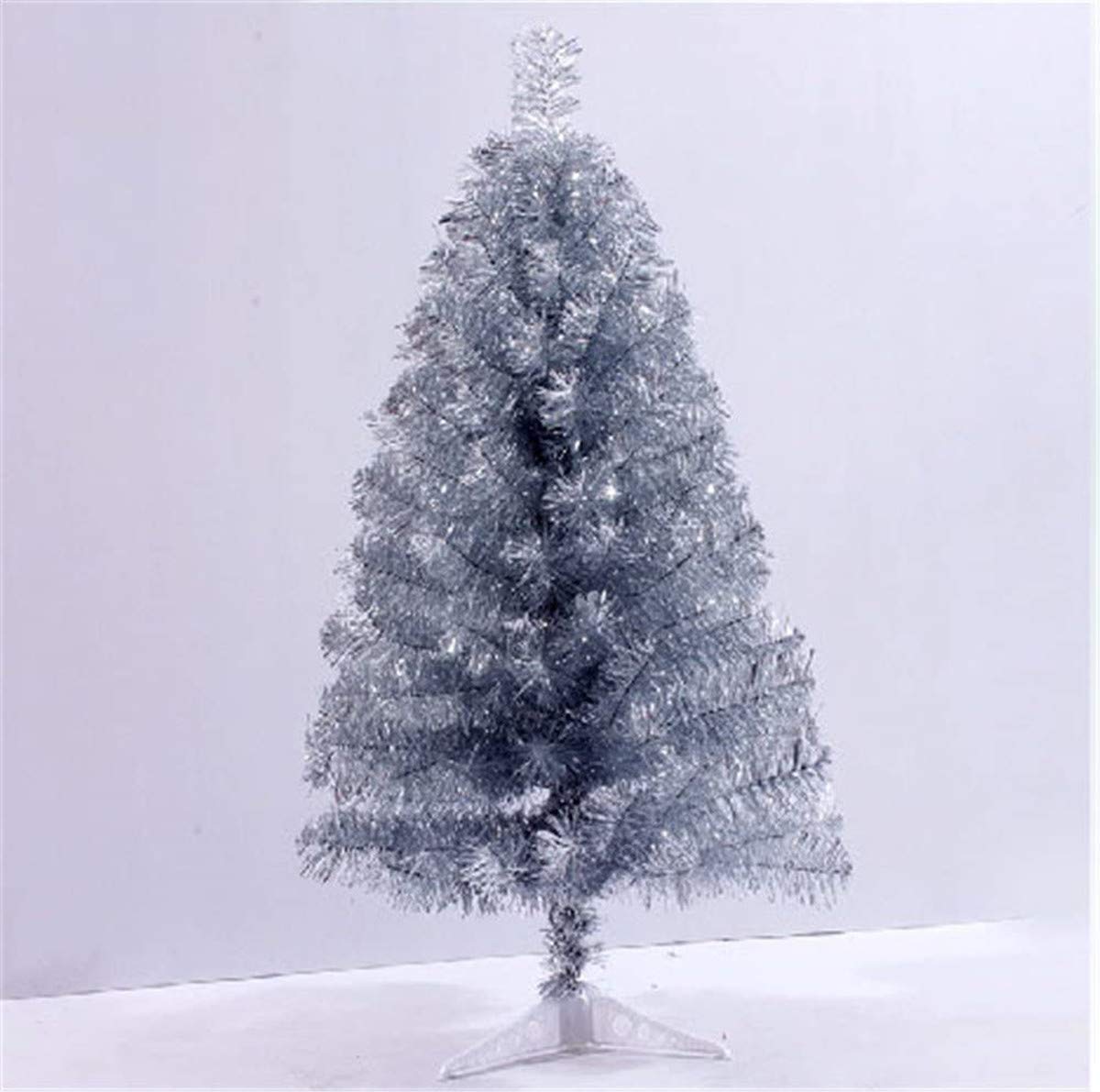 Fouriding 2ft 60cm Künstlicher Weihnachtsbaum Christbaum Tannenbaum mit KunststoffStänder (Silber)
