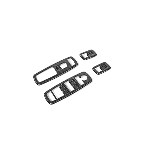NINOMA Innenleisten kompatibel mit Dodge Ram 1500 Auto Fensterheber Schalter Taste Panel Dekorationsabdeckung kompatibel mit Dodge Ram 1500 2010-2017 (Color : A Carbon Fiber Grain)