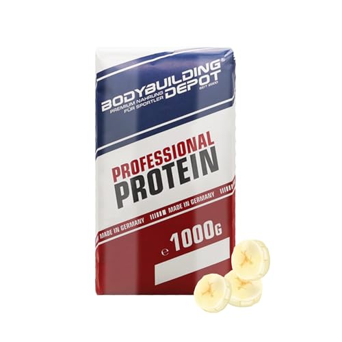 Bodybuilding Depot® Professional Mehrkomponenten Protein Pulver, 89% Proteingehalt, hohe biologische Wertigkeit, 1kg (Banane)