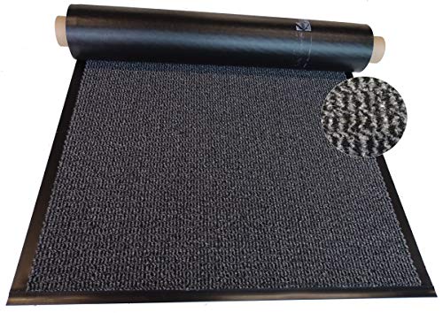 Mertex Schmutzfangläufer Meterware 90 cm grau-schwarz meliert (90 x 160 cm, Schnittkante mit Randprofil)
