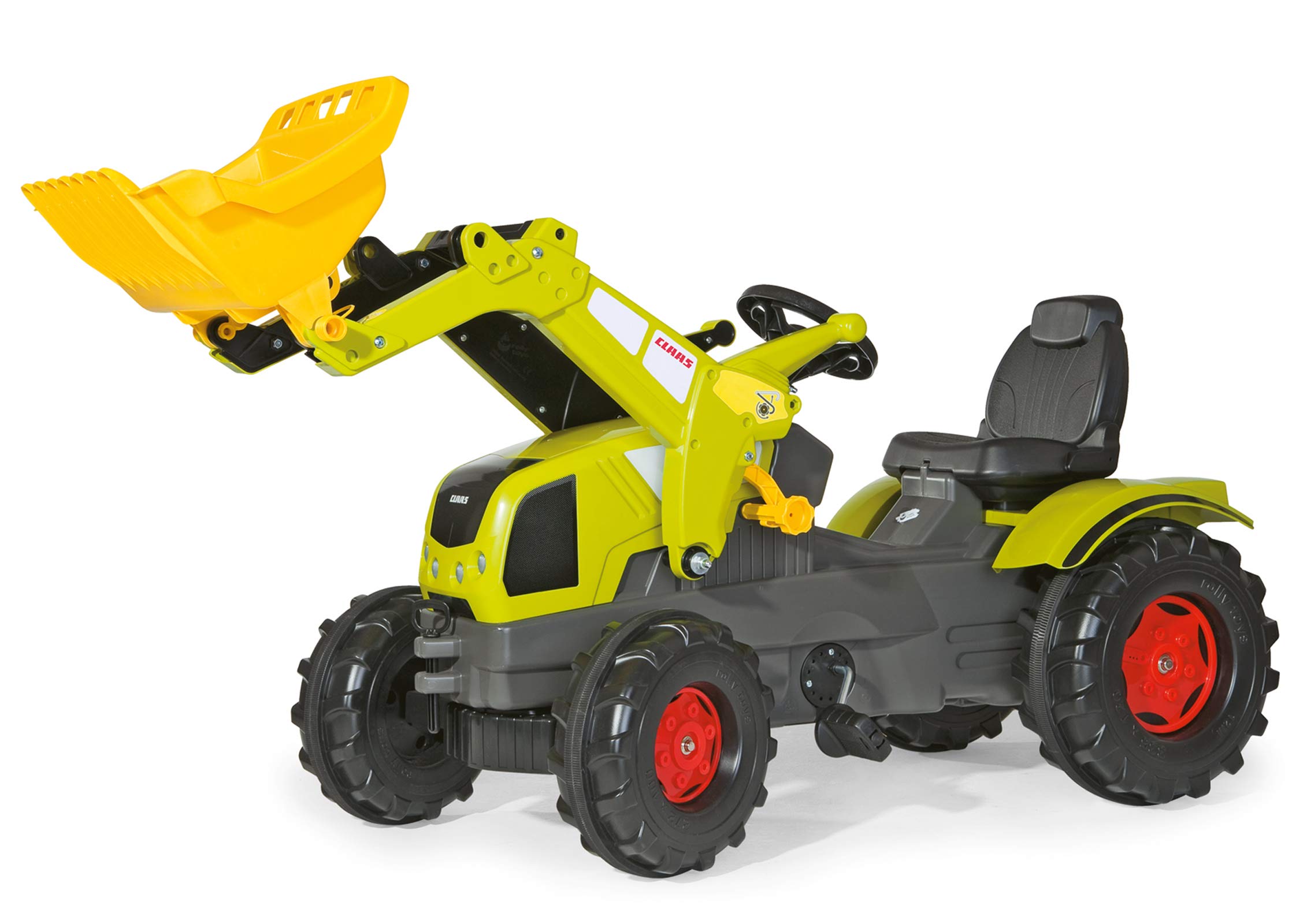 Rolly Toys Traktor / rollyFarmtrac Claas Axos 340 (für Kinder im Alter von 3 – 8 Jahre, inkl. rollyTrac Lader, verstellbarer Sitz) 611041, 142 cm × 53 cm × 81 cm