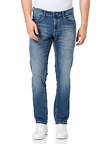 Camel Active Herren 5-Pocket Madison Straight Jeans, Blau (Mid Blue 84), W34/L36 (Herstellergröße: 34/36)