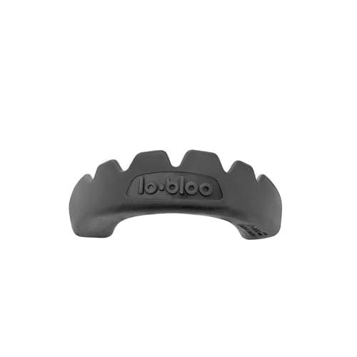 lobloo Slick Professional Dual Density Mouthguard for High Contact Sports as MMA, Hockey, Football, Rugby. Medium 10-13yrs, Black