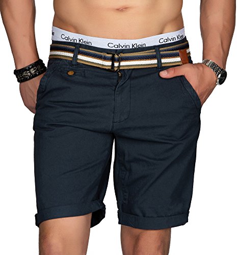 Indicode Herren Sommer Bermuda Chino Shorts Kurze Hose Sommerhose Short NEU B499 [B499-Navy-Gr.XXL]
