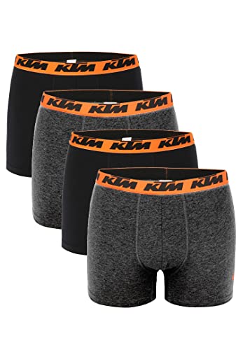 KTM Boxer Men Herren Boxershorts Pant Unterwäsche 4 er Multipack, Farbe:Dark Grey / Black2, Bekleidungsgröße:M
