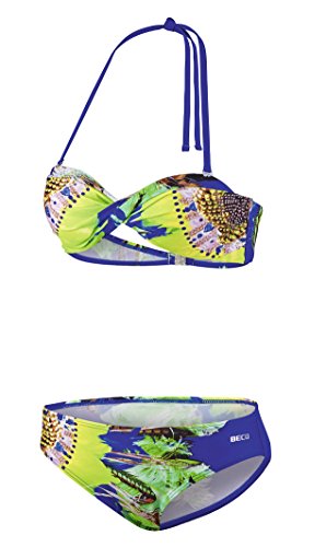 Beco Beermann Damen Bikini, C-Cup Tropical Heat Set, blau, 38