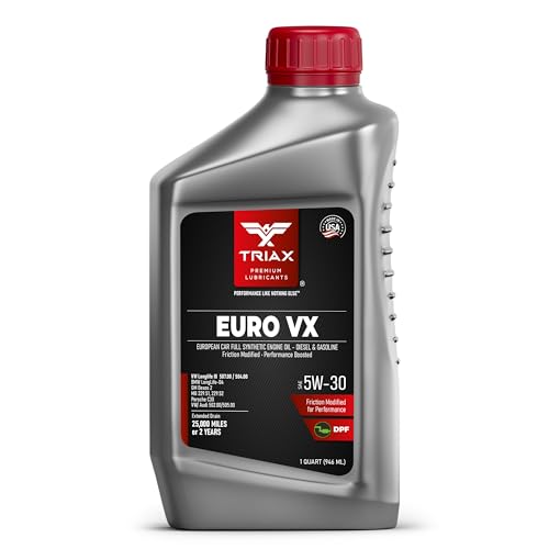Triax Euro Ultra VX 5W-30 Vollsynthetischer Ester, Kompatibel mit VW 507.00504.00, VW 502.00, 505.01, BMW LL-04, Porsche C30, ACEA C3, Mercedes 229.51, 229.5, 229.31 (1 Quart)