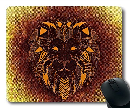 (Precision Lock Edge Mouse Pad) Lion Wild Animal Abstract Background Funny Texture Gaming Mouse Pad Mouse Mat for Mac or Computer