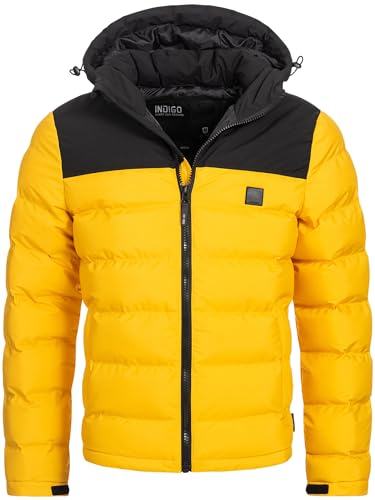 Indicode Herren Eberhardy Steppjacke in Daunenjacken-Optik | Winterjacke Übergangsjacke Lemon Pie M