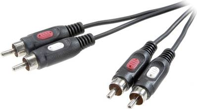SpeaKa Professional Cinch Audio Anschlusskabel [2x Cinch-Stecker - 2x Cinch-Stecker] 10 m Schwarz (SP-7870624)