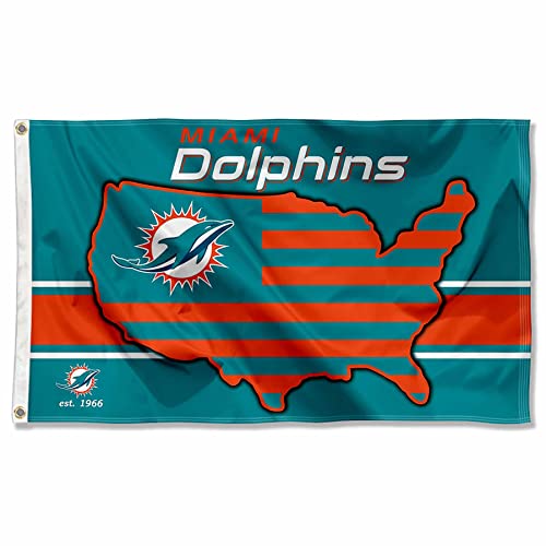 WinCraft Miami Dolphins Nation USA American Country 3x5 Flag