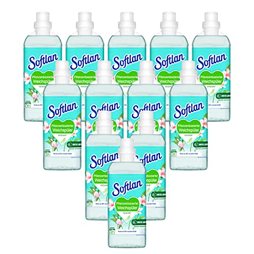 Softlan Weichspüler Jasminblüte 12 x 650ml - pflanzenbasierte Wäschepflege