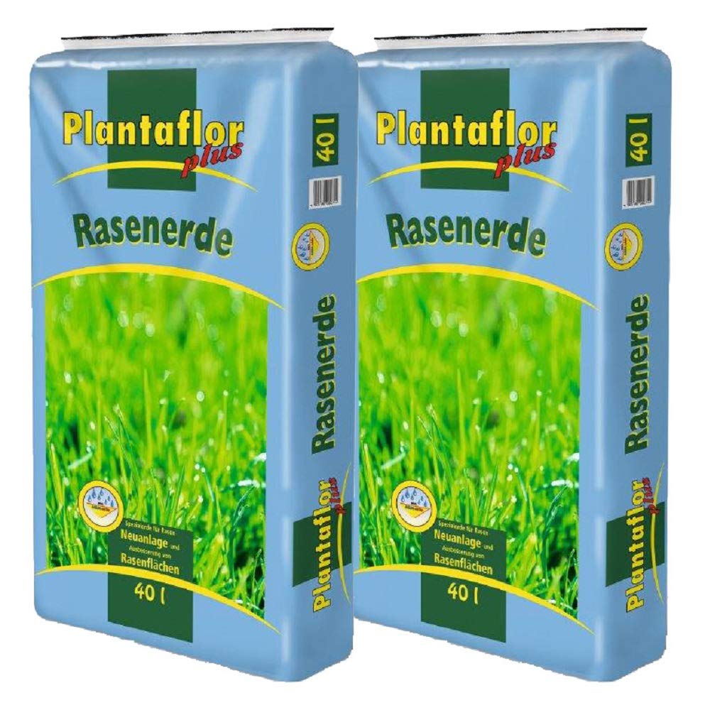 HaGaFe Plantaflor Plus Rasenerde Spezial Erde für Rasen Neuanlagen und Ausbesserungen 2X 40 Liter (80 Liter)