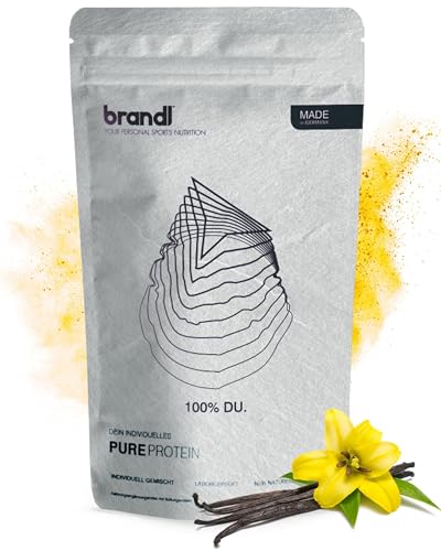 brandl® Protein-Pulver Vanille 5k ohne künstliche Süßstoffe | Whey-Protein plus pflanzliches Eiweiß-Pulver | Alle Aminosäuren | 1000g Vanille