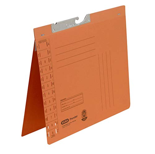 ELBA 100560104 Pendelhefter 50er Karton kaufmännische Heftung und Schlitzstanzung aus 320 g/m² Manila-Karton orange